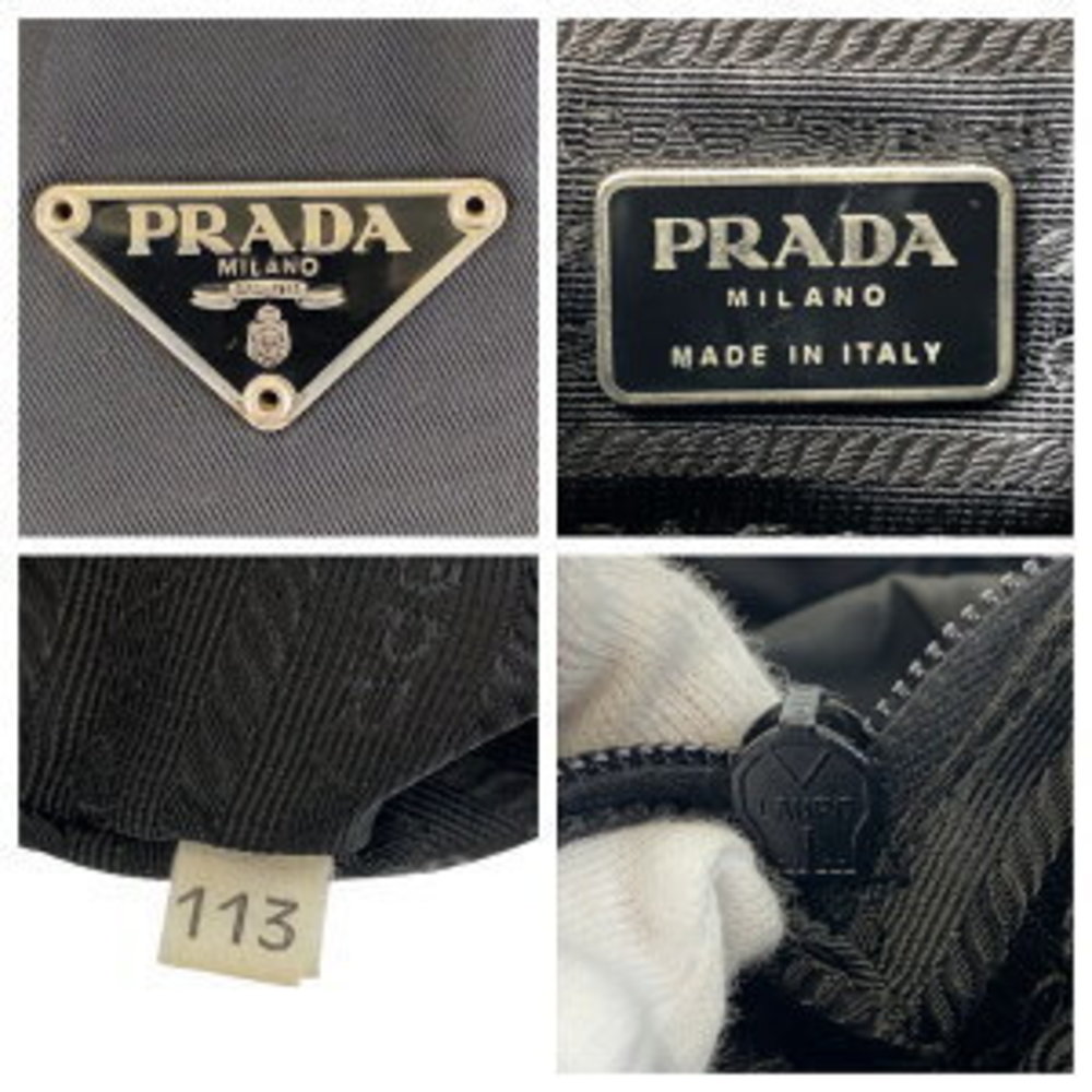 Prada Black Tote Triangular Tessuto Shoulder Nylo… - image 8